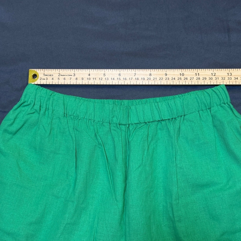 Commense Oversized Linen Tied Two Piece Pants Set in Green Size Small - Picture 6 of 8